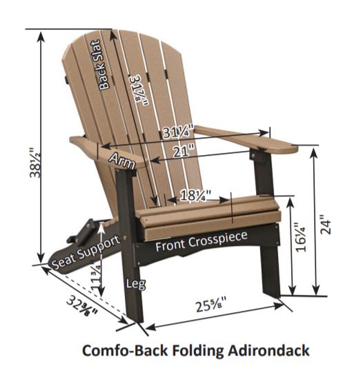 Berlin Gardens Comfo Back Folding Adirondack Chair